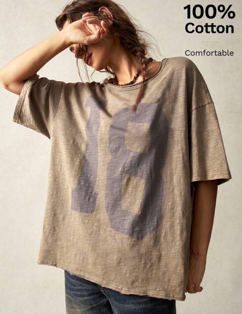 Bohemela Women Casual Solid Color Knit Round Neck Short Sleeve Loose Regular T-Shirt, SIZE S