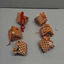 Vercraft 6 Pcs 3D Christmas Clay Dough Gingerbread House Ornaments for Christmas Tree 3.15 Inch Resin Candy House Hanging Vintage Decorations with Rope for Holiday Party New Year Home