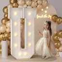 JoyMuse 4FT Marquee Light Up Letters,Large Marquee Letters 4 Feet Tall for Marry Me Proposal Decorations Big 4FT Letters with Lights for Baby Shower Party Decor, Letter U