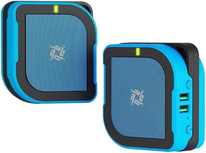 3-in-1 Multifunction Mini and Portable Bluetooth Speaker, 6000mAh Power Bank, Universal Dual USB Ports Wall Charger for 150+ Counties, Compatible with iPhone, Samsung, Google and More (Blue)