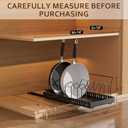 Pull-Out Pots and Pans Organizer, 2 Pack Under Cabinet Pot Lid Holder, Slide Lid Organizers Inside Cabinet, Pot Lid Organizer with 8 Adjustable Dividers & Handle Bracket - Black