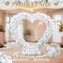 Novabright Fabric Cloth Base Artificial Flower Arrangement Decorative Heart Arch Backdrop Wedding Proposal Photo Booth Background for Outdoor Indoor Events Commercial, No Arch(White)
