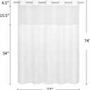 No Hook Boho White Shower Curtain and Liner Set, Modern Fabric Shower Curtain with Snap in Liner, Tufted Style with See Through Top Window Shower Curtains for Luxury Bathroom Decor, 72x74