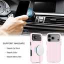 Compatible with iPhone 17 Pro Case [8 ft Drop Tested] Compatible with MagSafe - Cute Pink Stripes Lines Mag Series Cases for Women Girls