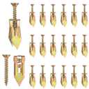 150 Pcs Self Drilling Drywall Anchors with Screws Kit, Zinc Plated Steel Wall Anchors and Self Tapping Screws Heavy Duty, No Drill Or Holes in Wall, for TV, Shelf Straps,Bike,Cabinets (150)