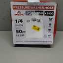 YAMATIC Super Flexible Pressure Washer Hose 50FT 1/4", Kink Resistant Power Washer Hose Replacement for Flexzilla Uberflex Ryobi Genarac Troy Bilt Leak-Free M22 Fittings, 3200 PSI, Black