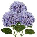 DILATATA Faux Hydrangea Large Artificial Purple Hydrangea Flowers 26" Real Touch Hydrangea Flowers Lifelike Silk Hydrangea Stems for Wedding Party Garden Home Decor-3pcs