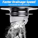 4 x Bathroom Sink Stopper with Anti-Odor, Faster Drainage, Universal Silicone Sink Drain Strainer, with Detachable Hair Catcher Drain Cover, Pop Up Basin Plug for 1.1~1.77 Drain Hole(White)