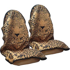 Car Seat Cover Protector Front Seats,for Gym Workout,Running,Swimming,Beach and Hiking,Waterproof Sweat Towel Bucket Seat Covers for Cars SUV Trucks (Leopard, 2Pcs)