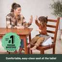 Ingenuity SmartClean Toddler Booster Seat for Dining Table with 3-Point Harness Straps, Oat