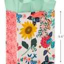 Hallmark 9" Medium Gift Bag with Tissue Paper (Bright Flowers) for Valentine's Day, Easter, Birthdays, Bridal Showers, Weddings, Baby Showers, Mother's Day