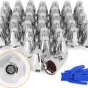 40Pcs Lug Nut Covers 33mm Bullet Flanged ABS Chrome Plastic Push-on Anti-Rust Standard Flanged Nut Covers for Semi Trucks, Trailers, Trucks, RVs