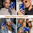 SCORPIFY for iPhone 17 Case [Compatible with MagSafe] with Christmas Frosted Night Design, Cute Blue Snowflake Magnetic Phone Cover Bumper for Women Girls, Glitter Sparkle Silver Accents
