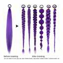 Long Purple Braiding Hair Pre Stretched Synthetic Braiding hair Extensions for Braids, Braiding Hair Extensions for Stage Party Christmas Costume Cosplay (Purple)