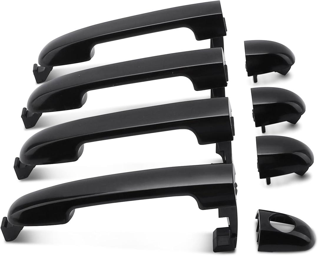 X4XZ 4Pcs Front Rear Left Right Exterior Door Handle Driver Passenger Side for Hyundai Elantra 2006-2012 (OEM# 826512H000 826522H010 826522H020)