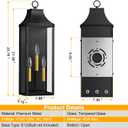 24" Extra Large Outdoor Wall Light, Black Outside Porch Light Fixture