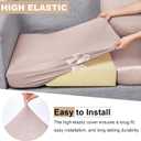 pickyNproud 8Pcs Patio Cushion Covers Stretch Outdoor Couch Cushions Slipcovers Replacement Washable Furniture Protector with Elastic Bottom Sofa Chair Seat Cover, Warm Taupe Khaki