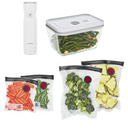 ZWILLING Fresh & Save Vacuum Sealer Machine Starter Set with Airtight Food Storage Container Glass, Sous Vide Bags, Meal Prep