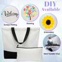 Wesiti 28 Piece Blank Canvas Tote and Makeup Bag Bulk Plain Cotton Tote with Handle Cosmetic Pouch with Zipper Reusable Grocery Bag for DIY Sublimation Embroidery Craft Wedding Christmas Gift