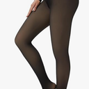 X-CHENG Fleece Lined Tights Sheer Women - Fake Translucent Warm Pantyhose Leggings Sheer Thick Tights for Winter, One Size