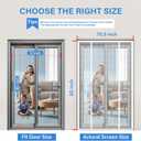 Magnetic Screen Door Upgraded PET Mesh Stronger Than Fiberglass and Polyester,Hands Free,Keeps Bugs Out,Pet & Kid Friendly,Suitable for Sliding Door,Large Patio Door and French Door-72''x80''