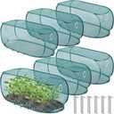 Threehoney 6 Pack Pop up Mesh Plant Covers Outdoor Plant Protector with Ground Nails for Garden Net Guard for Protecting Vegetables Fruits Seedlings Flowers from Animals 35" L x 14" W x 16" H
