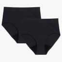 Thinx for All Hi-Waist Period Underwear, Holds 12 Tampons*, Leakproof, Odor Control, 2-Pack Reusable, M, Black