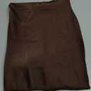 Vrtige Women's Elegant Satin Silky High Waist Zipper Flowy A Line Maxi Long Skirt, Size L