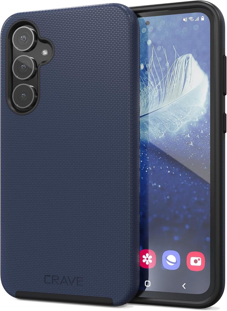 Crave for Samsung Galaxy S23 FE Case, Shockproof Protection Dual Layer Case for Samsung Galaxy S23 FE (6.4 inch) - Navy