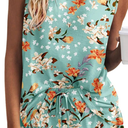 Ekouaer Womens Pajama Set Print Sleepwear Tank Tops and Ruffled Shorts with Pockets Soft Loungewear Sets Outfits (X-Large, Flower Green)