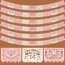 TaoBary 6 Pack Pink and White Papel Picado Baby Shower Party Decorations 118 Feet Cielito Lindo Baby Shower Party Banners Cinco De Mayo Papel Picado Fiesta Banner for Mexican Wedding Birthday