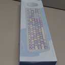 Wireless Keyboard and Mouse Combo, Colorful Ergonomic Full Size Retro Low-Noise Keyboard with Cute keycaps, Compatible with Windows, PC, Perfer for Home and Office Keyboards (Blue)