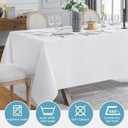VidaFete 1 Pack Tablecloth 90 * 132inch Rectangle Table Cloth Polyester, Stain Wrinkle Resistant Polyester Dining Table Cover for Kitchen Dinning Party Wedding Tabletop Buffet Decoration(White)