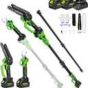 4-in-1 Electric Pole Saw&Pruning Shear Combo, 6" Pole Saw for Tree Trimming