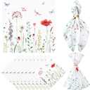 12 Pcs Spring Cloth Napkins Floral 20'' x 20'' Washable Dinner Tea Party Napkins for Kitchen Party Wedding Restaurant Indoor Outdoor Botanical Fresh Spring Summer