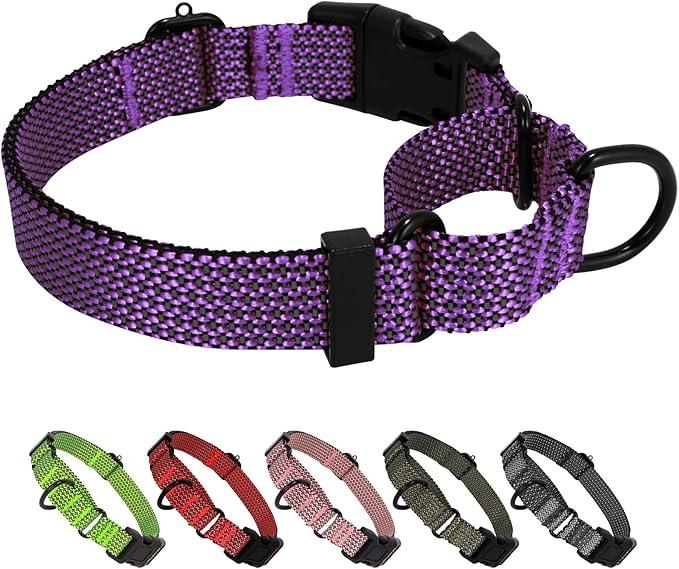 Martingale Dog Collars Adjustable Training Martingale Collar for Dogs - Reflective No Pull Dog Collar with Quick Release Buckle XL