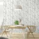 Timeet Green Leaf Wallpaper 16" x 197" Boho Floral Peel & Stick Removable Wallpaper for Bathroom, Bedroom, Kitchen, Accent Wall, etc. (White and Green)
