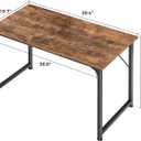 Huuger Computer Desk, 40 Inch Office Desk, Gaming Desk with Storage, Writing Desk Work Desk for Home Office, Study, Modern Simple Desk, Large Legroom, Metal Frame, Rustic Brown