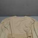 Ardrem Women Layered Ruffled Hem Oversized Sweatshirts Long Sleeve Tiered Peplum Pullover Tops Babydoll Flowy Tunic Tops( Apricot, S )