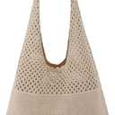 Ayieyill Crochet Tote Bag For Women, Crochet Mesh Beach Tote Bag Summer Vacation Aesthetic Boho Knit Bag for Women
