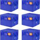 TICONN 6 Pack Extra Large Moving Bags with Zippers & Carrying Handles, Heavy-Duty Storage Tote Moving Boxes for Space Saving (6 PK, 45 Gallon)