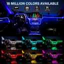 MAODANER Car LED Interior Strip Light, 16 Million Colors 5 in 1 with 236 inches Fiber Optic, Multicolor RGB Sound Active Automobile Atmosphere Ambient Lighting Kit - Wireless Bluetooth APP Control