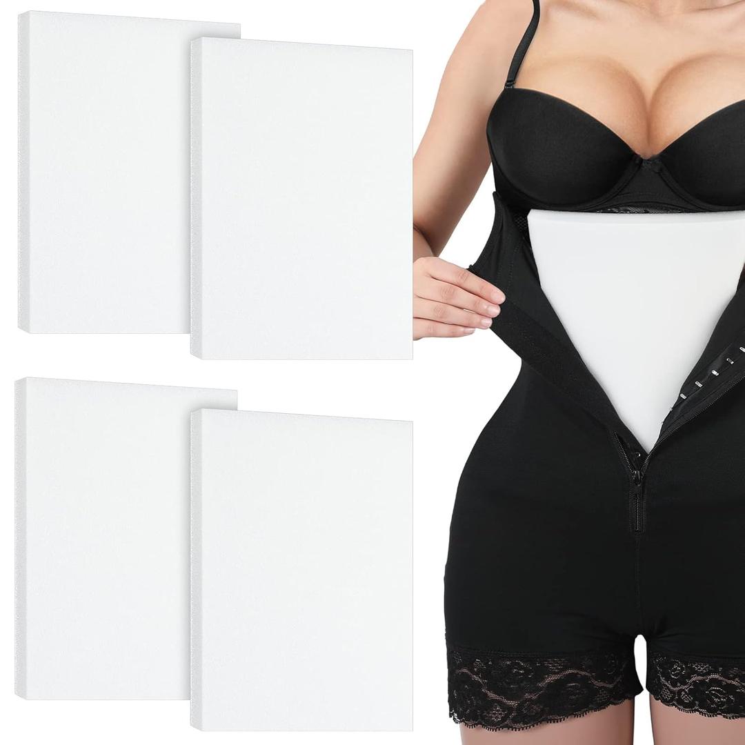 Sosation 4 Pcs Lipo Foam Board Post Surgery Foam Pads for Lipo Recovery Supplies Surgery Post Liposuction pad Compression Garment, 8 x 11 Inches, White
