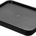 Aebeky Plastic Cafeteria Trays,Fast Food Serving Trays,13"X17",Set of 6 (Black)