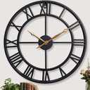 36 Inch Extra Giant Oversized Large Wall Clocks for Living Room Decor,Big Black Roman Numerals Metal Wall Clocks for Bedroom, Kitchen, Office,Housewarming Gift