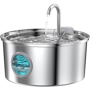 Cat Water Fountain Stainless Steel: Cat Fountain for Drinking - 108oz/3.2L Pet Water Fountain for Cats Indoor - Quiet Water Fountain for Cats - Faucet Pet Fountain - for Small and Medium-Sized Pets