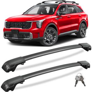 KINGGERI 220lbs Lockable Roof Rack Cross Bars Compatible with Kia Sorento X-Line & X-Pro 2021-2026 with Raised Side Rails, Heavy Duty Aluminum Roof Rails Crossbars Luggage Accessories
