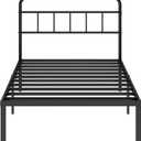 Twin Bed Frame with Classic Headboard,Strong Metal Slats Support,Under Bed Storage Space,No Box Spring Needed,Easy to Assemble,Black