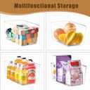12 Pack Middle Organizers and Storage, Pantry Organization and Storage Bins, Cabinet Organizer, Clear Plastic Storage Containers with HandleAcrylic Storage Bins for Cabinet, Fridge