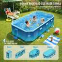 Foldable Pool, Non-Inflatable Swimming Pool for Adults & Family Use, Thickened Collapsible Folding Pool, Large Foldable Pool for Backyard, Portable Above Ground Outdoor Pool 116" x 65" x 20"